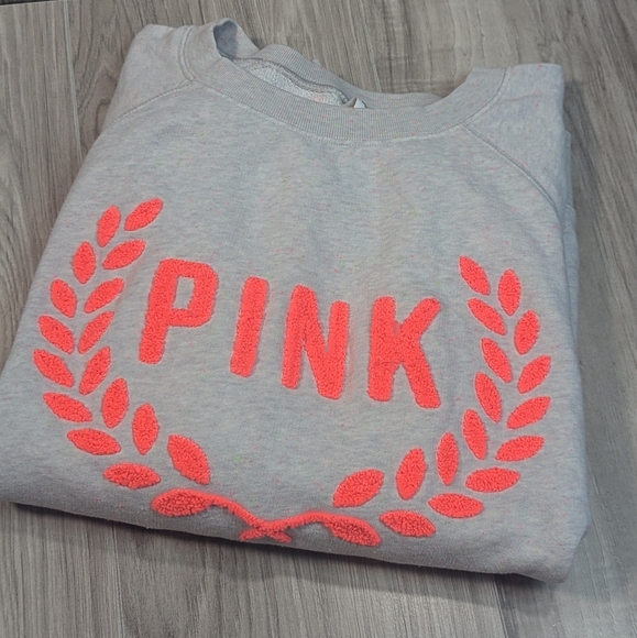 2013 Victoria's Secret VS LOVE PINK Texture Crest Confetti Sweatshirt (Small) - Picture 1 of 13